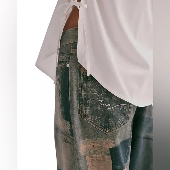 NWT We the Free Illusions Patchwork Jeans - Picture 5 of 9